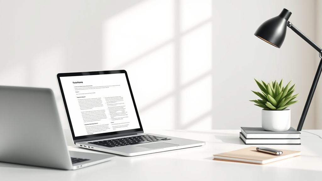 A professional laptop screen showing an AI cover letter generator tool used for job applications.