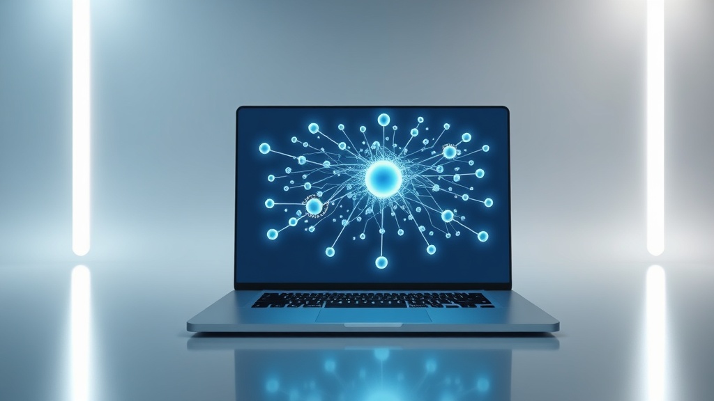 A professional using an AI mind map generator on a laptop to organize complex project ideas.