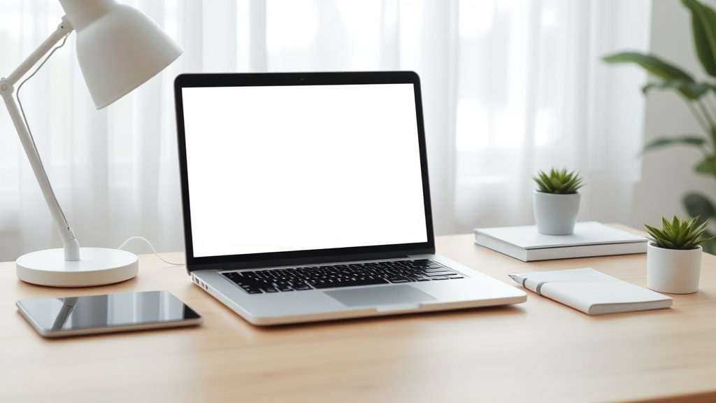 A professional workspace featuring a high-end laptop, symbolizing the use of top-tier AI writing assistants for modern blogging.