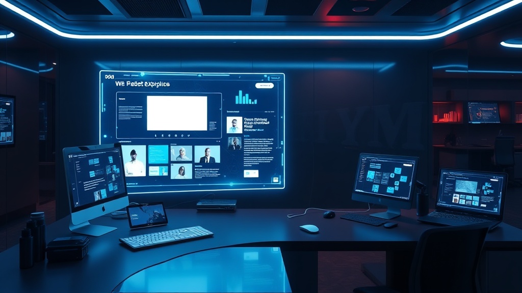 A professional designer using an AI-powered interface to build a responsive website in 2026.