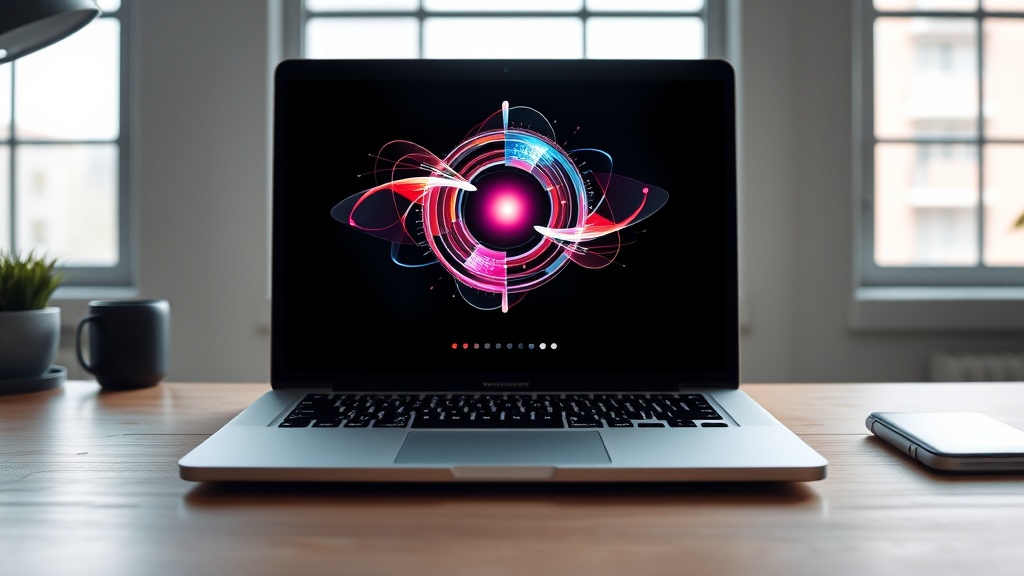 A person using an AI presentation tool on a laptop to create a professional business deck.