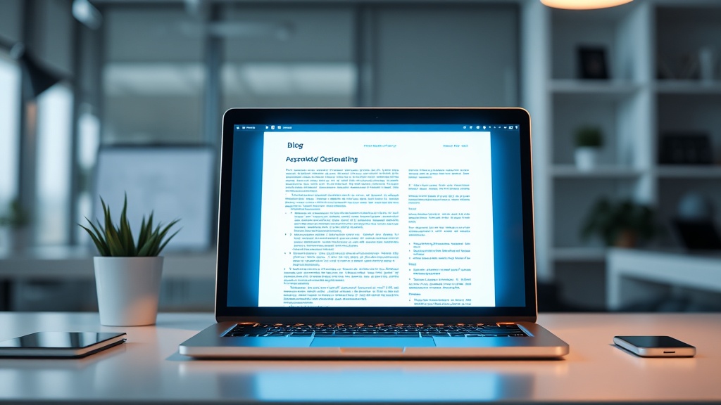 A professional desk setup with a laptop screen showing an AI-powered PDF summarization tool in action.