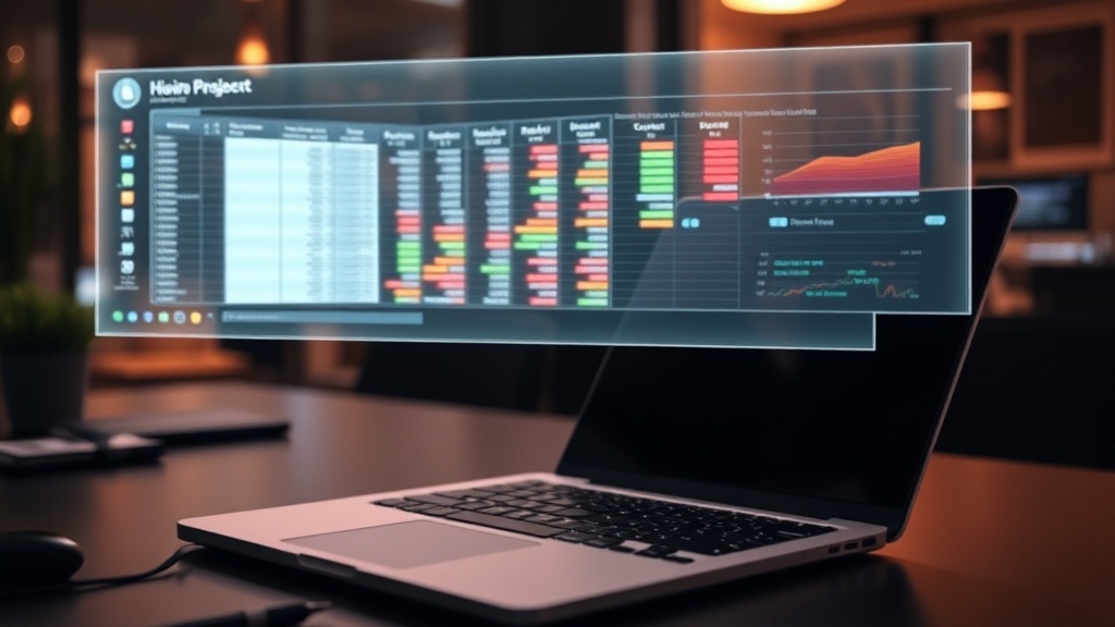 A professional using an AI-powered spreadsheet tool to generate complex Excel formulas on a modern laptop screen.