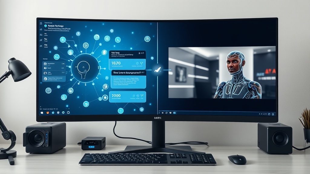 Comparison of AI tools for interactive content creation showing chatbot interface and AI avatar video.