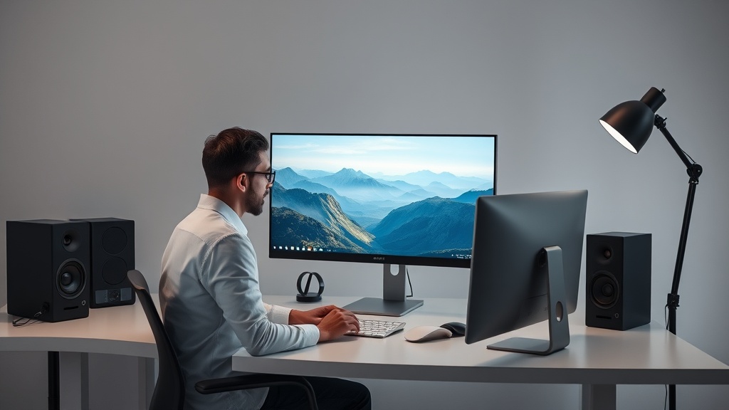 A creative professional using AI tools to generate high-quality stock photos for commercial use.