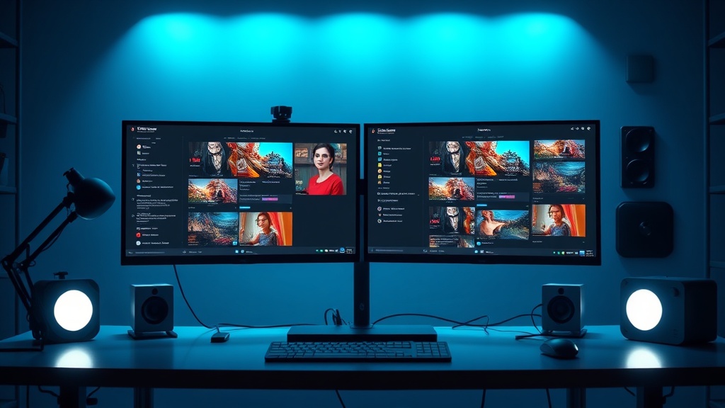 A professional designer using advanced AI tools to create high-quality animated videos on a computer screen.