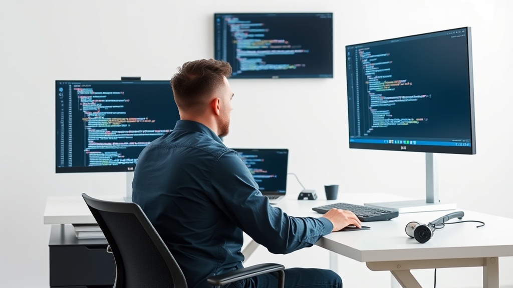 A software engineer using AI-powered tools to write production-ready code in 2026.