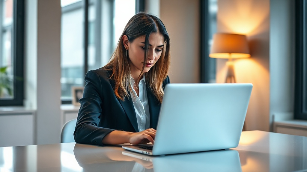 A professional candidate using AI tools on a laptop to craft a personalized cover letter for a job application.