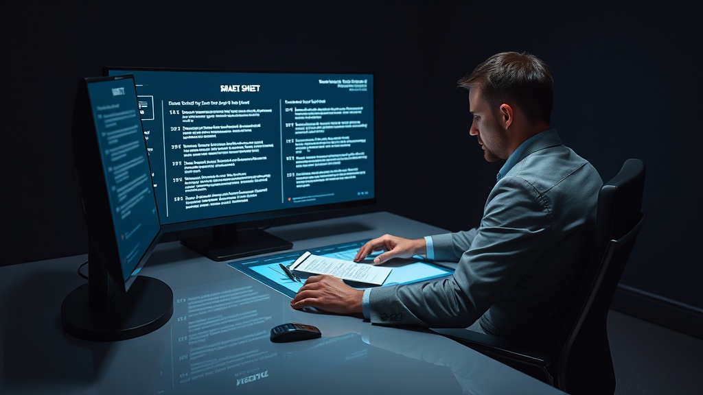 A screenwriter using AI tools to develop a professional movie script with a holographic story structure interface.