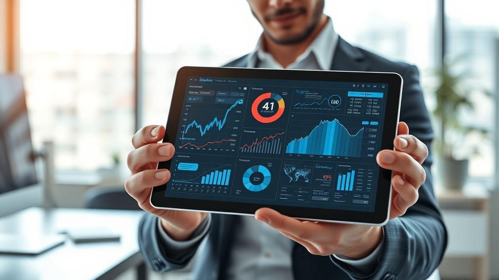 A professional using an AI tool to generate SQL queries for data analysis on a tablet.