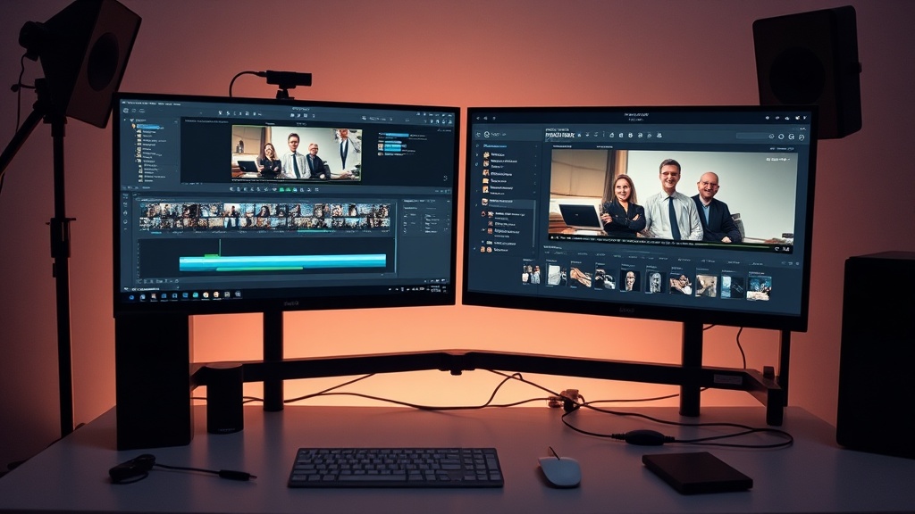 Side-by-side comparison of AI video editing interfaces for marketing professionals.
